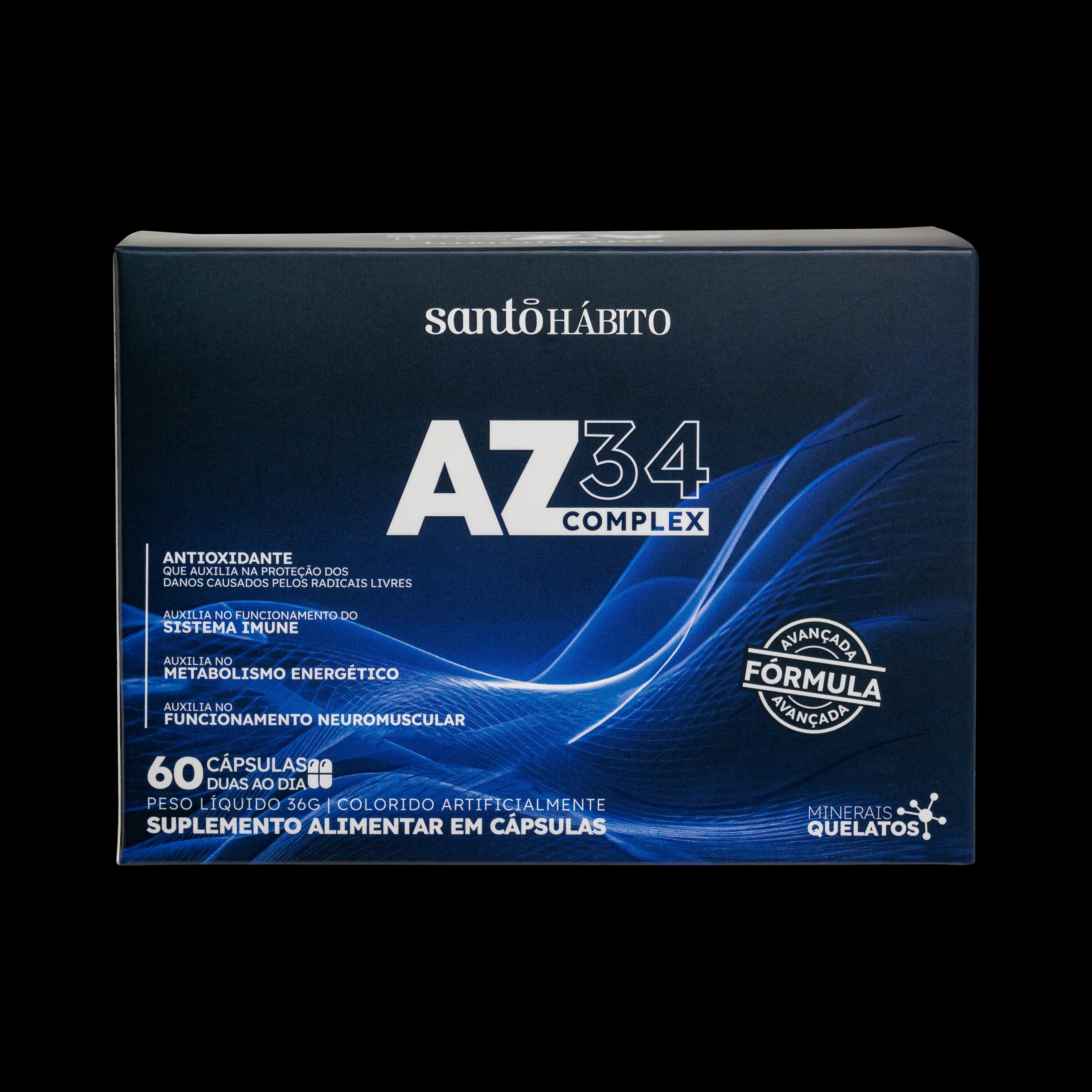 Suplemento Alimentar AZ 34 Complex Santo Hábito - 60 Cápsulas