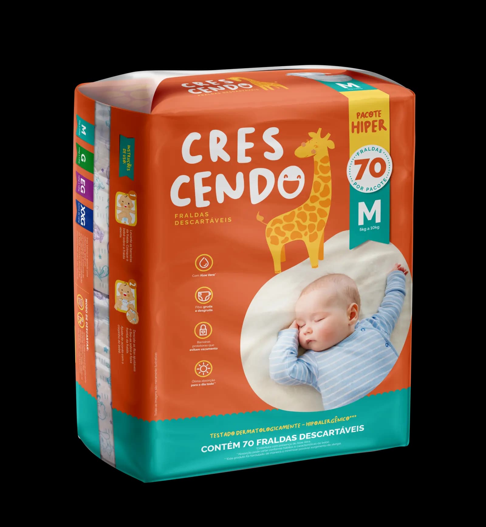 Fralda Crescendo Mega M 70 Un