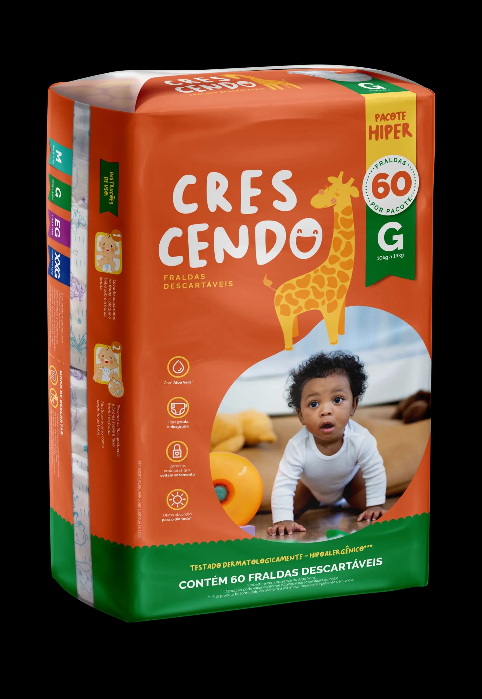 Fralda Crescendo Mega G 60 Un