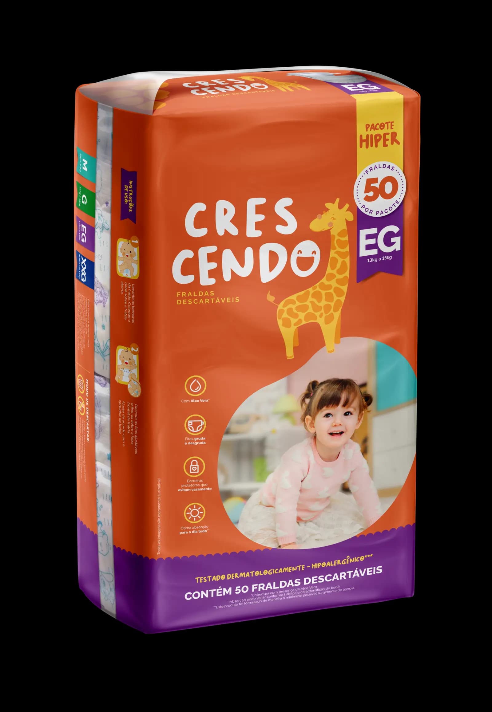 Fralda Crescendo Mega Eg 50 Un