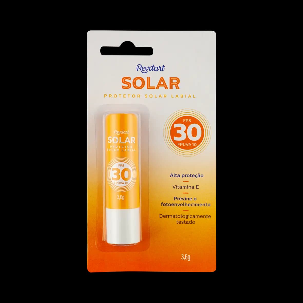 Protetor Solar Labial Fps 30 Revitart Solar 3,6g