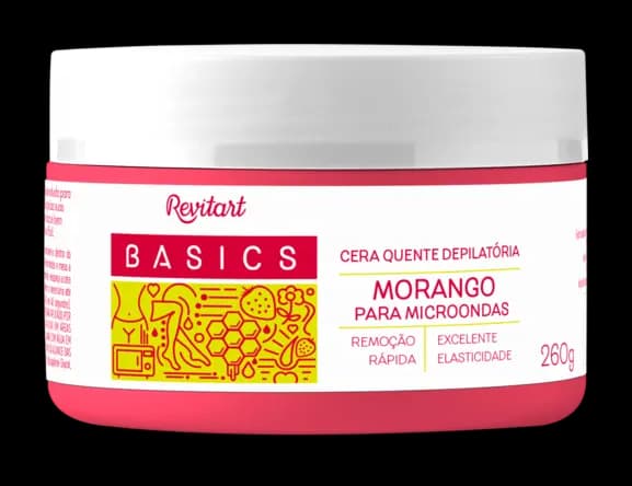 Cera Depilatória Revitart Basics Morango Para Microondas 260G