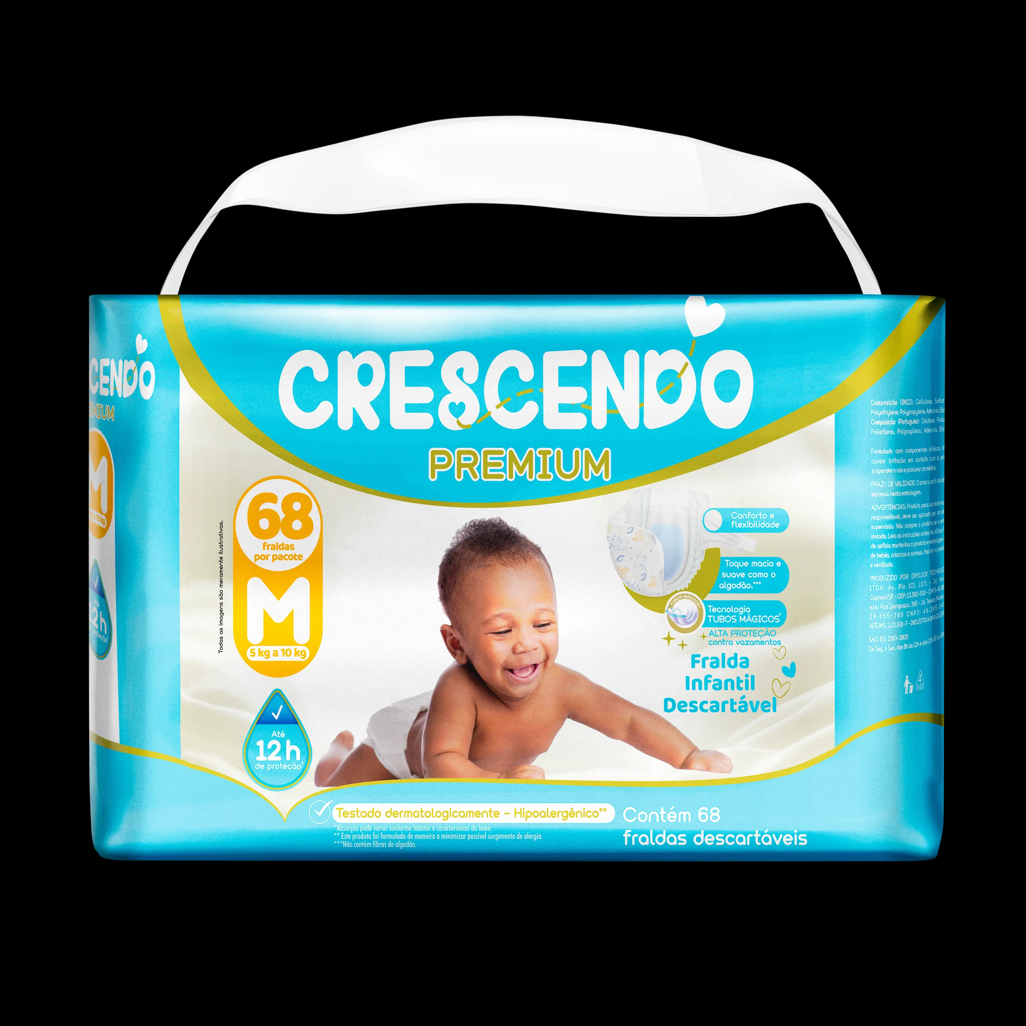 Fralda M Crescendo Premium - 68 Unidades