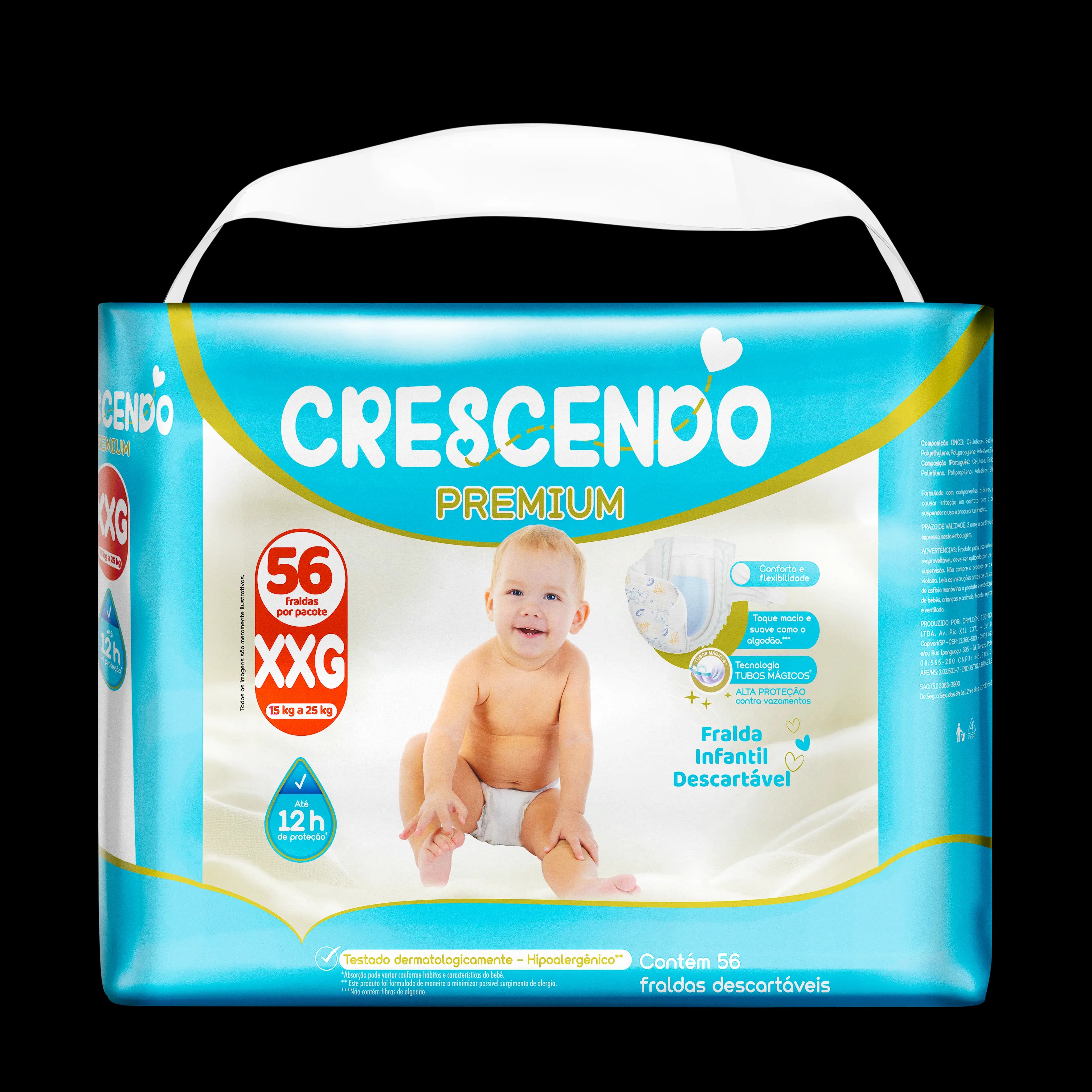 Fralda XXG Crescendo Premium - 56 Unidades
