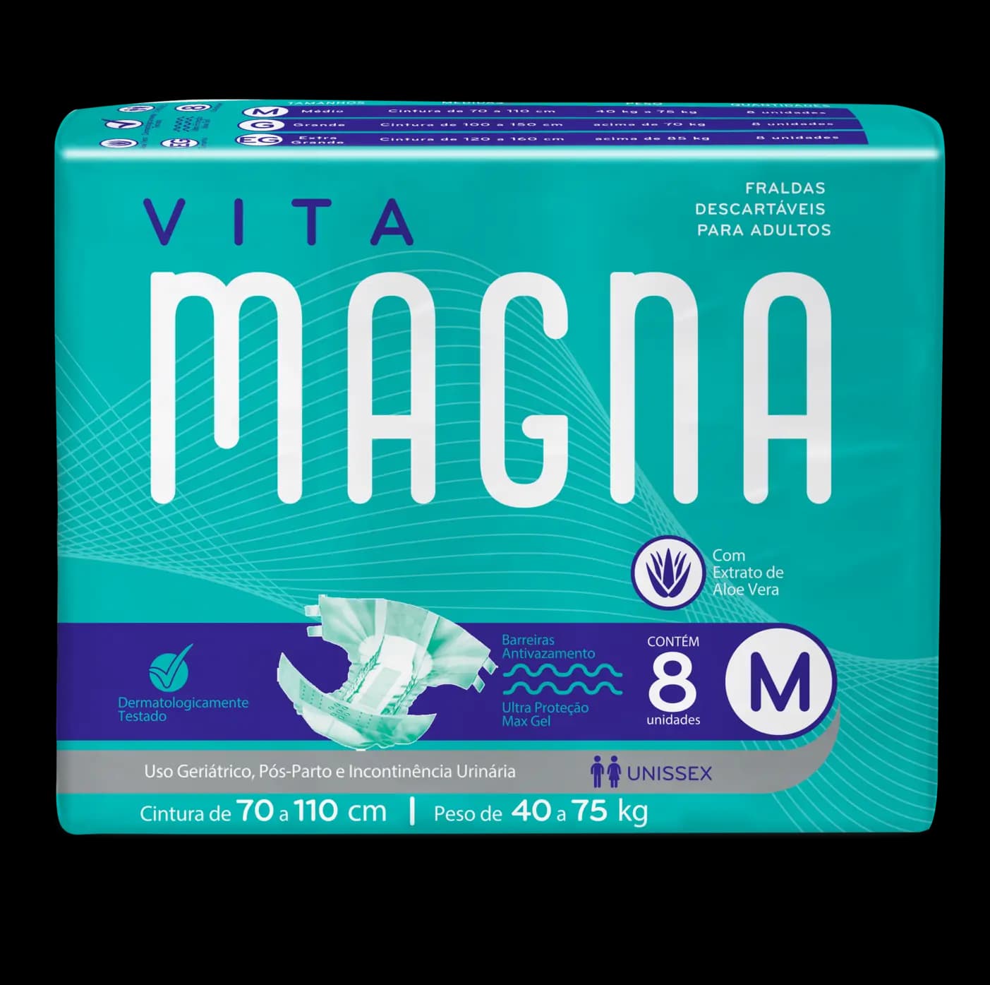 Fralda Geriátrica Vita Magna M - 8Un